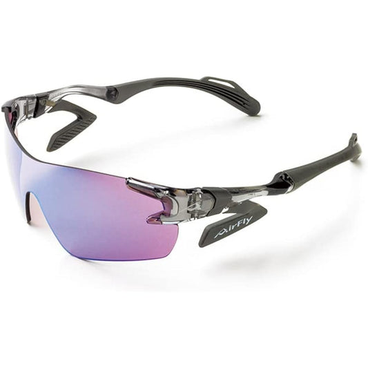 "Domestic regular product" AirFlay sports sunglasses without nose pads AF-301 series Frame color Clear ash Lens color Blue pink mirror Visible light transmittance 22% UV cut rate 99% or more Product number AF-301 C-34