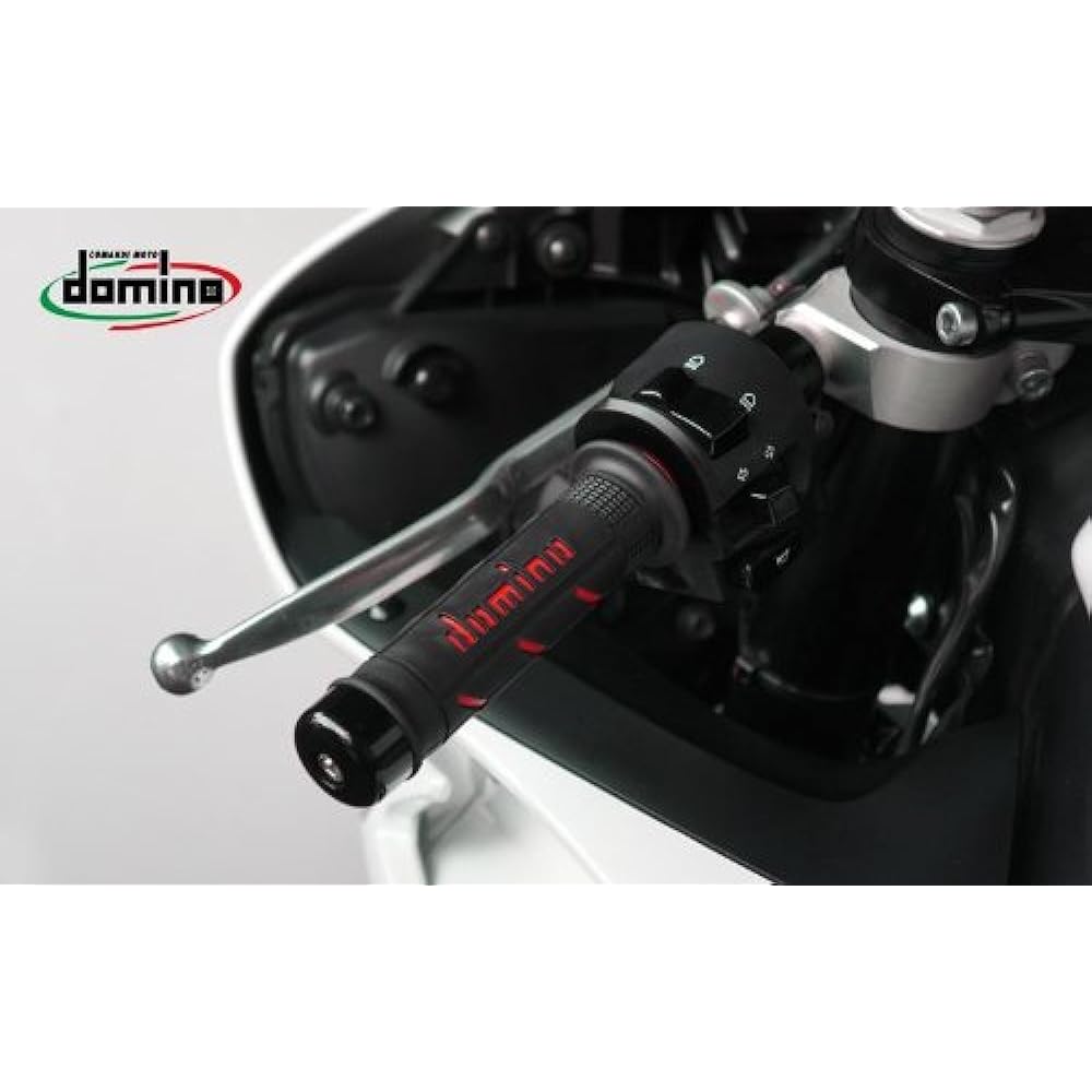 domino Handlebar Grip Street Type 126mm Thermoplastic Rubber Black x Red A25041C4240