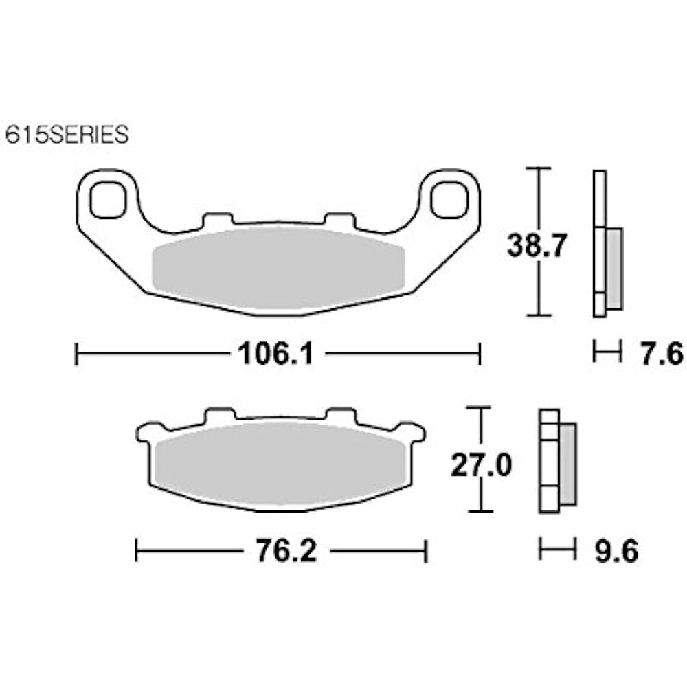 KITACO SBS Brake Pad 615LS Sinter Metal RGV250 Gamma GPX250R ZXR250 GPZ400R Zephyr 400 (Rear) 777-0615030