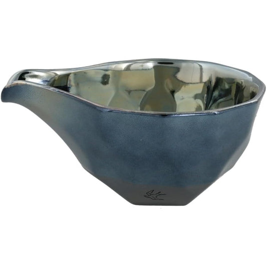 EAST table Single mouth sake cup Tsubame Kobo Platinum Blue 290cc Made in Japan Microwave safe Dishwasher safe 89-011