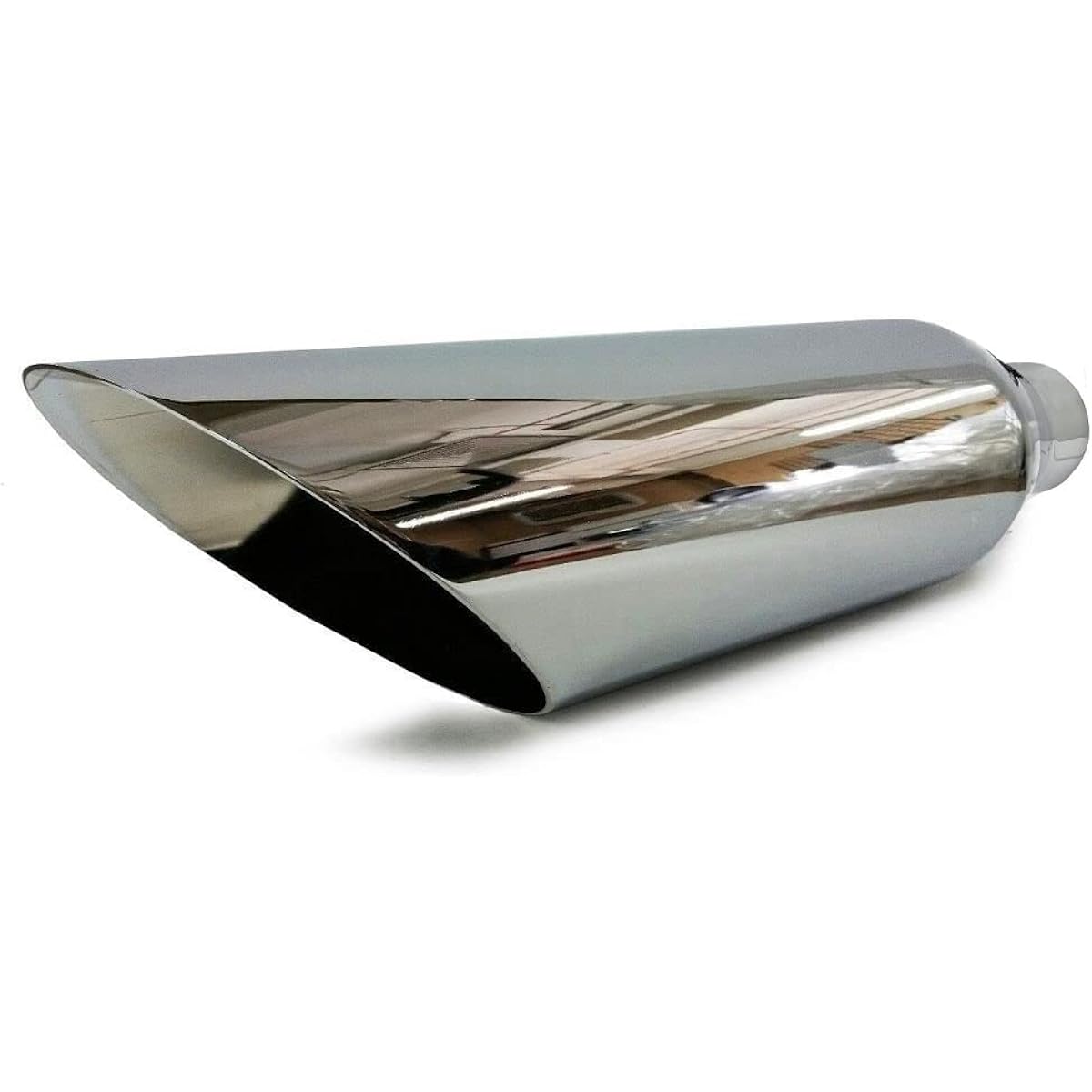 Angle Cut Stainless Steel Exhaust Tip 2.5 inch Inlet 5 inch Outlet 17 inches