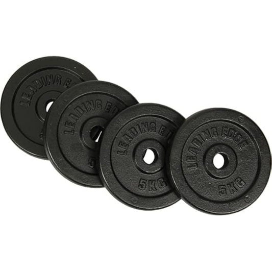 Leading Edge Dumbbell Plate Iron Various (1.25kg 2-piece set/2.5kg 2-piece set/5kg 2-piece set) Black 28mm diameter LE-IDBP1.25*2