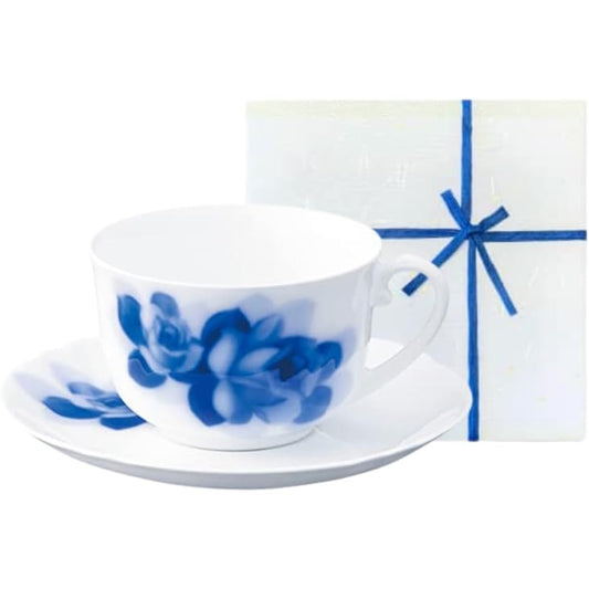 [Okura Toen Washi paper wrapping] Blue Rose Janet Morning Cup & Saucer 59C/8110