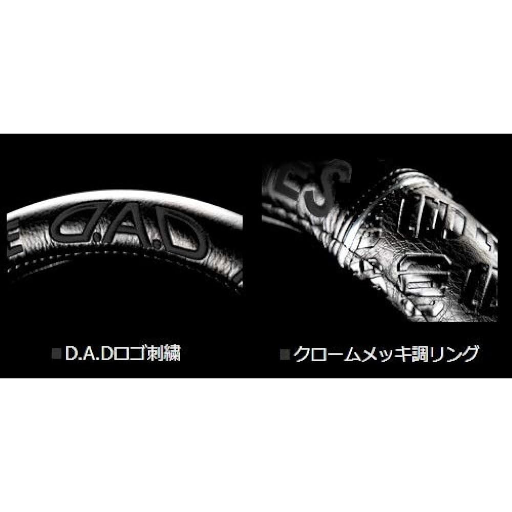 Garcon DAD Steering Cover Royal Steering Cover Embroidered Black Monogram Leather M Size D.A.D HA245-02