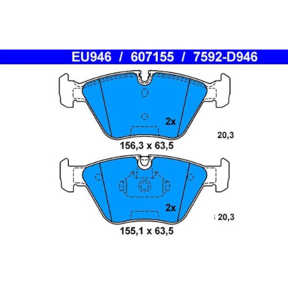 PADDING (ate-at2020) Brake Pads Set 34113404362 13046071552