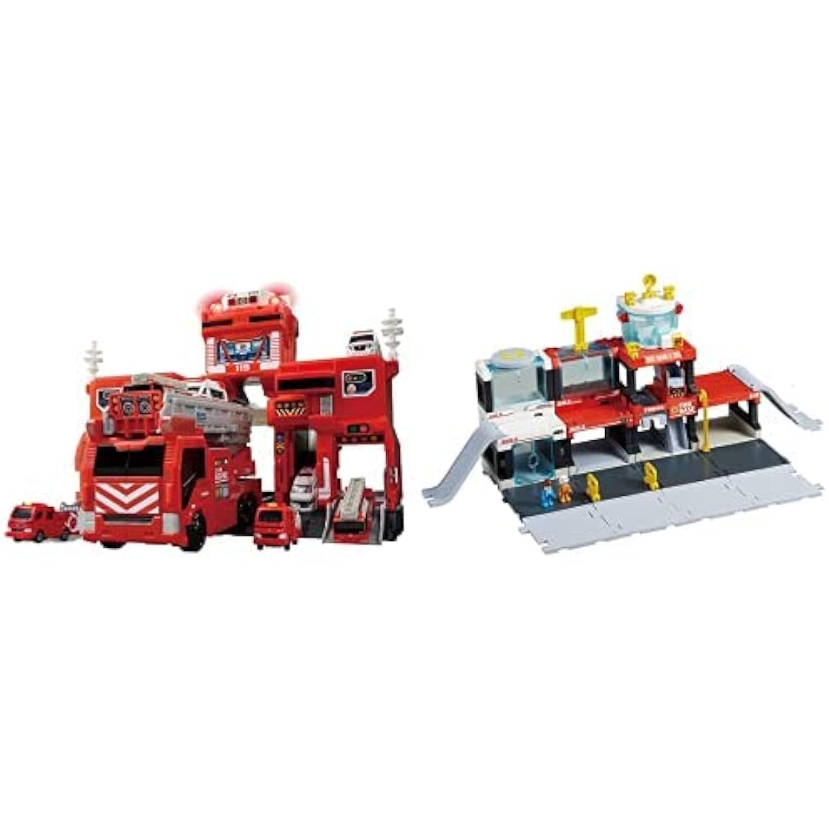 TAKARA TOMY Tomica Transformation Dispatch! Big Fire & Command Station and Tomica Town Dispatch! Fire Extinguishing! Rescue Base Set