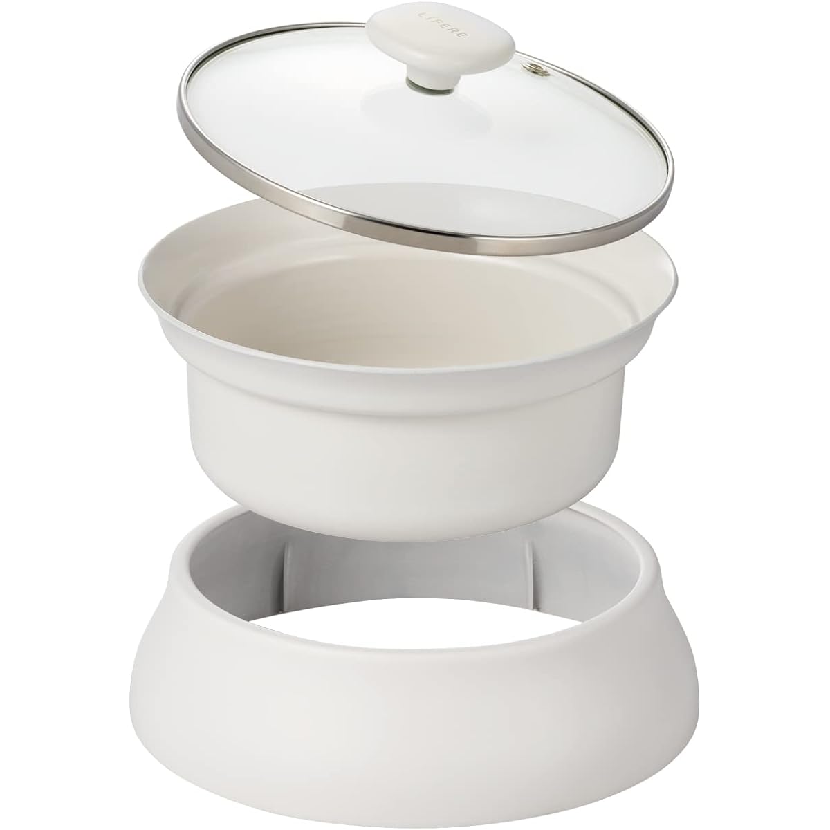 ELECOM IH Cooking Heater HAC-IH01CWH Dedicated Deep Pot Plate Only Full Water Capacity Approximately 1.5L HOTDISH cocotte LiFERE White HAC-IHC01WH