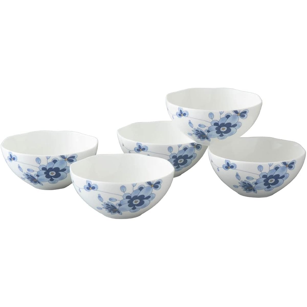 NARUMI Bowl Plate Set Milano Duo 11cm Blue Plum Blossom Chintz Style Wedding Gift Microwave Warming Dishwasher Safe Gift Box Included 52442-23174