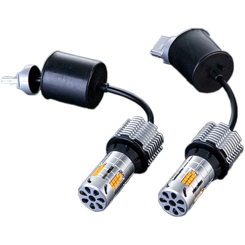 Valenti Valenti ML501-T20-AM Jewel LED Bulb ML Series Amber T20 Single Wedge Shape 1800lm 2 Pieces Turn Signal Lamp DC12V For Domestic Cars Only Vehicle Inspection Compatible