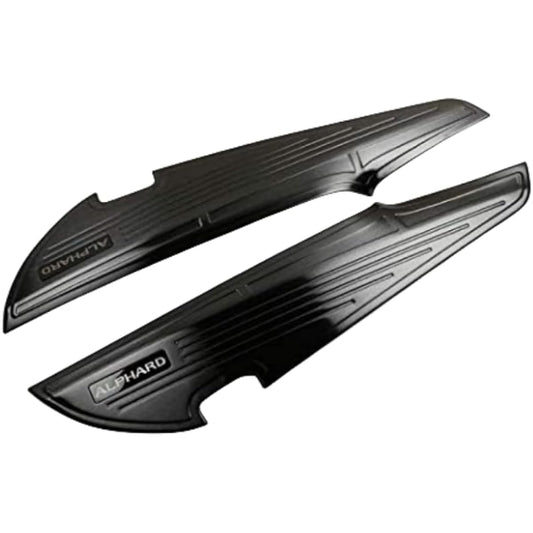 Toyota Alphard 30 Series Door Kick Guard Stainless Steel Door Trim Cover Kick Guard Mat Scratch/Stain Prevention Cover Black (Black)