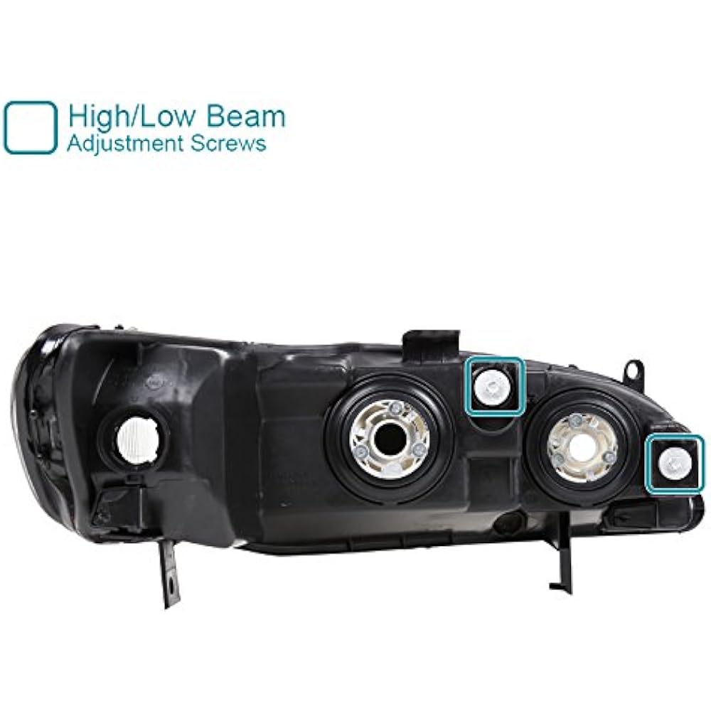 Spec-D Tuning 2LH-ACD98JM-RS Honda Accord LX EX JDM Black Headlight Lamp Pair