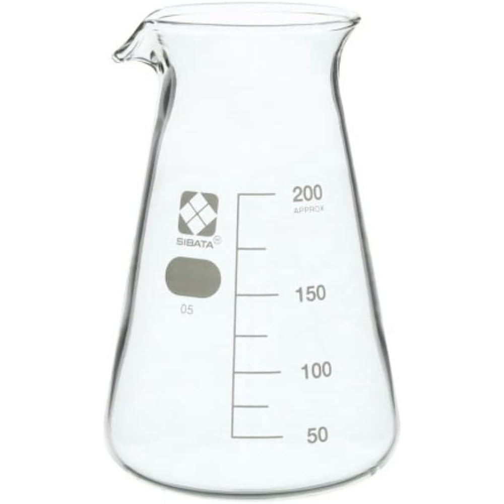 Shibata Kagaku Conical Beaker with guide scale 200mL 10 pieces