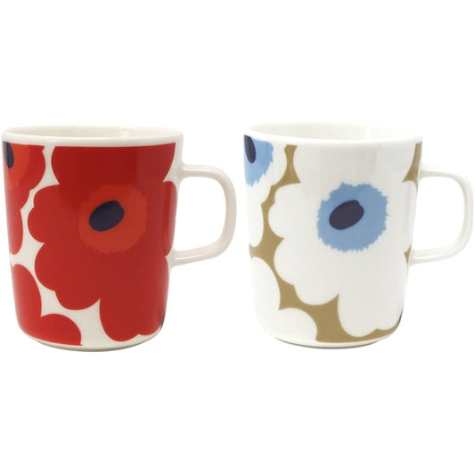 Marimekko UNIKKO mug (red, beige blue set)