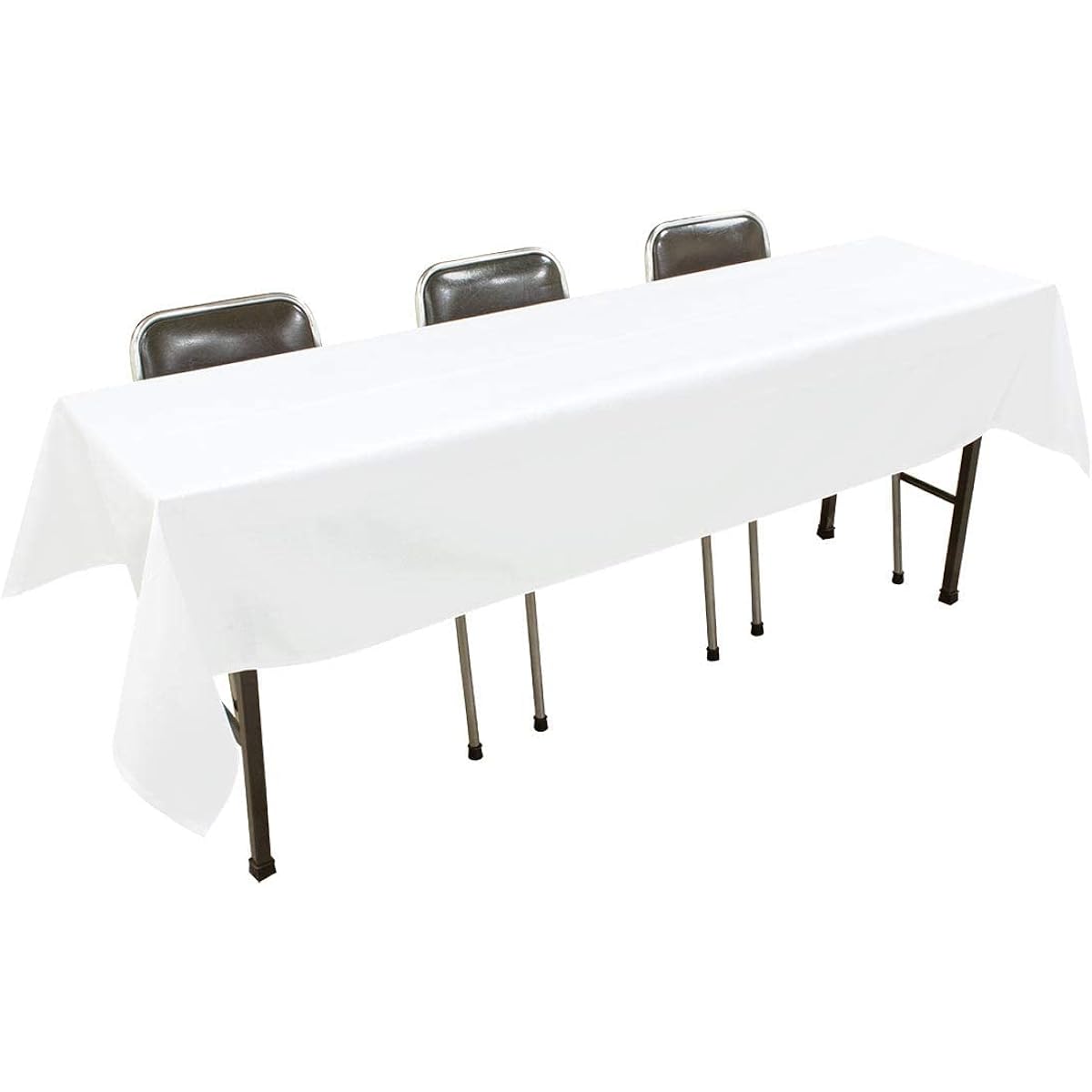Table Cloth for Long Desk [Set of 5] (Made in Japan / 105 x 240 cm) Water Repellent Finished (White/Plain) Conference Table (For Events and Exhibitions) White Rectangular