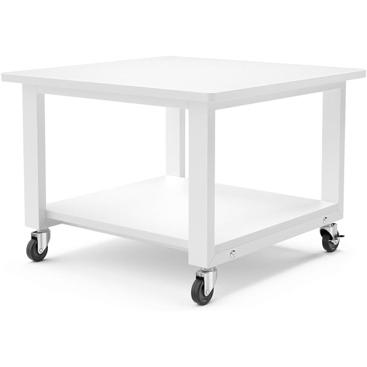 Washing machine stand, refrigerator stand, dryer stand, printer stand, 2 tiers, load capacity 150kg, metal fittings, low type, with casters, printer rack, printer wagon, range stand, rack, desk and under desk stand, easy to move, convenient to move, 50cm