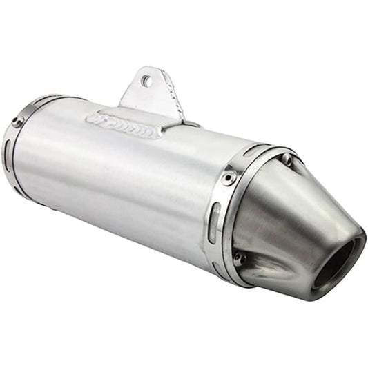 DJ-Motor 32mm Silver Racing Exhaust T4 Muffler High Performance for 150cc 160cc Pit Dirt Bike Mini Motocross