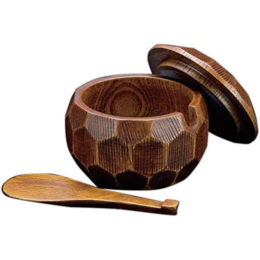 Yamako lacquered wooden rice bowl set (with lid) medium 25892