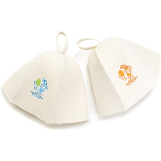 [PEAKS & TREES] Sauna Hat Set of 2, 100% Wool Felt, Fabric, Men's, Women's, Large Size, Washable, Prevents Hot Flashes, Does Not Damage Hair, Deep, Quick Drying, Lightweight, High Heat Resistance, Scandinavian, Unisex