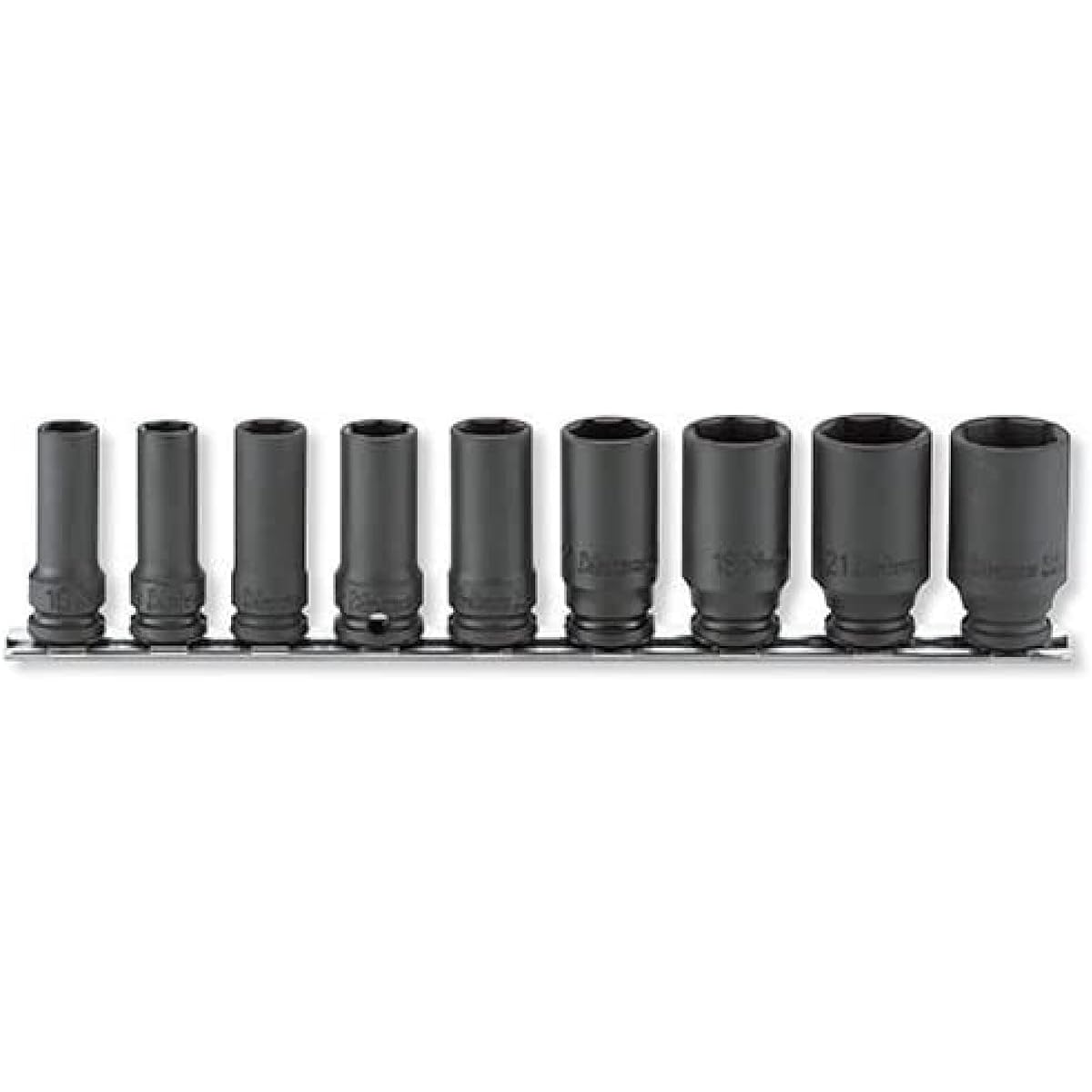 Koken 3/8 (9.5mm) SQ. Impact hexagonal semi-deep socket (thin wall) rail set 9 pieces RS13301X/9