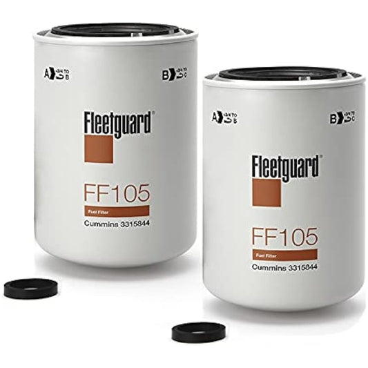 FF105 FLEETGUARD fuel filter spin -on (2 packs) BALDWIN BF957 Donaldson P550105 WIX 33109 For replacement