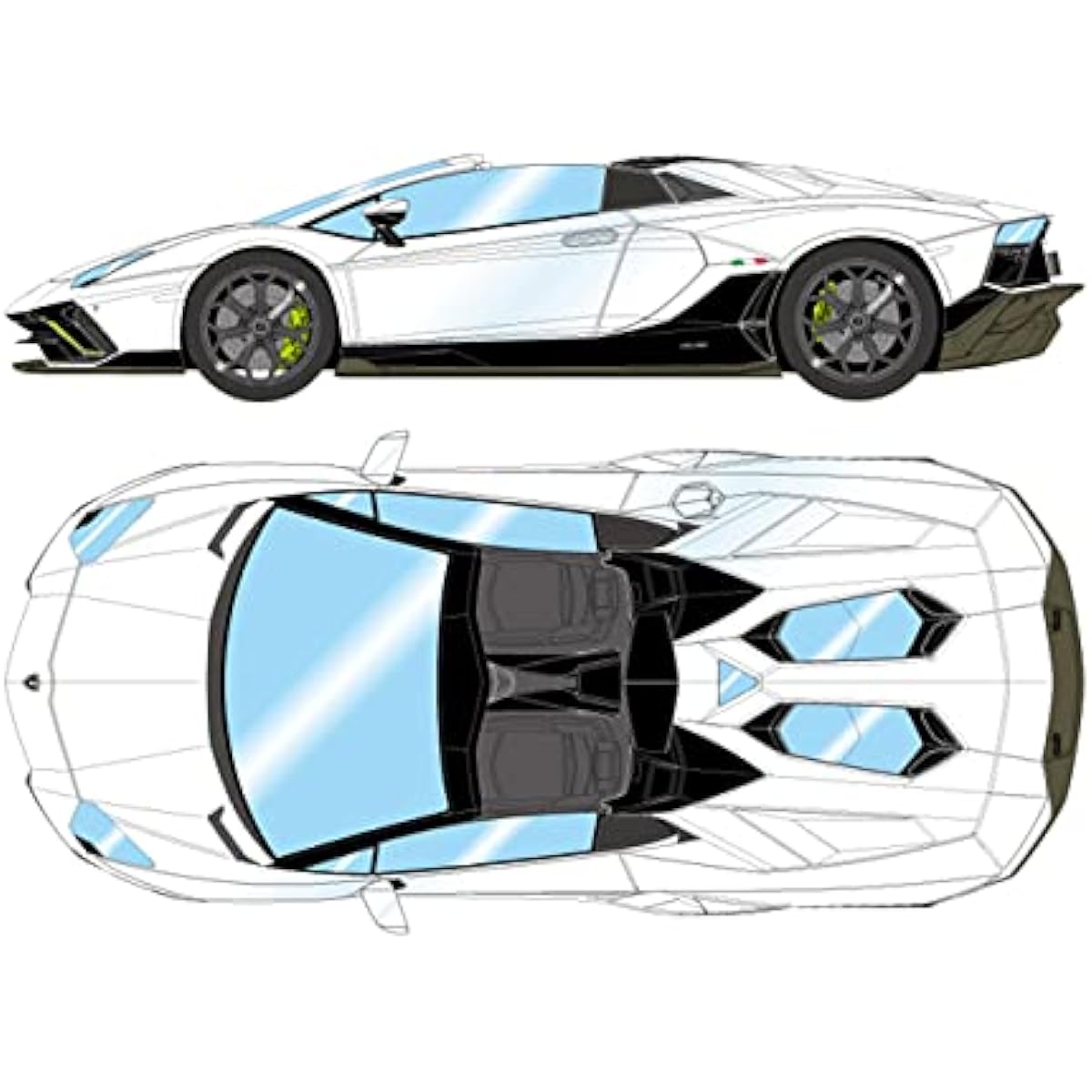 EIDOLON 1/43 Lamborghini Aventador LP780-4 Ultimae Roadster 2021 (Leirion Wheel) Bianco Opalis/Black Accent Finished Product EM635D
