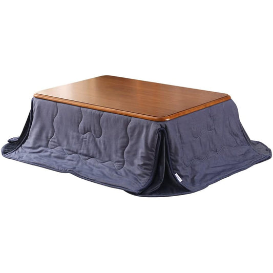Comforea Kotatsu Comforter, Space Saving, Square, Denim Style Knit, Flannel, Heat Storage Cotton, Antibacterial, Odor Resistant, Compact Storage, 180 x 220 cm, Blue