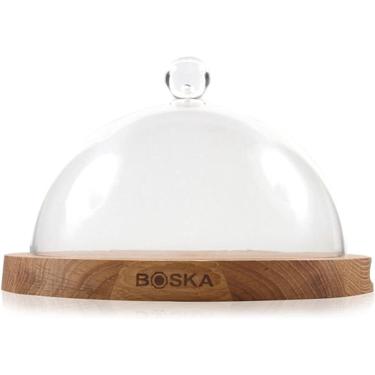 BOSKA Cake Stand/Dome Wood 250 x 250 x 155mm BOSKA Cheese Board & Dome Oak 859002