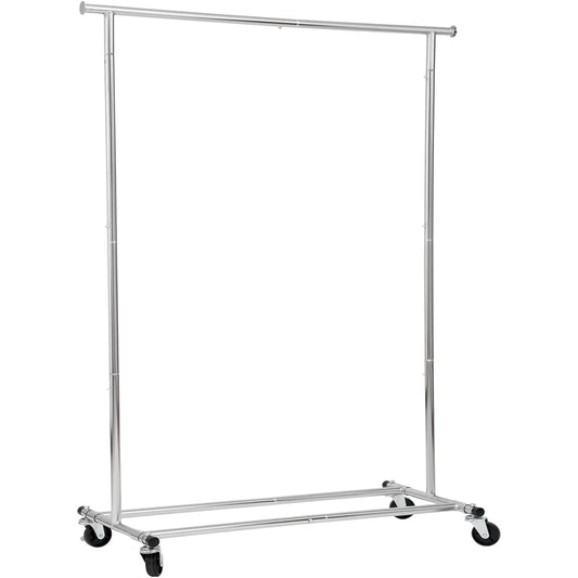 DRM Commercial Hanger Rack, Horizontal Telescopic Width 108-160cm, Load Capacity 110kg, Pipe Hanger, Sturdy, Durable, Silver (Width 108-160)