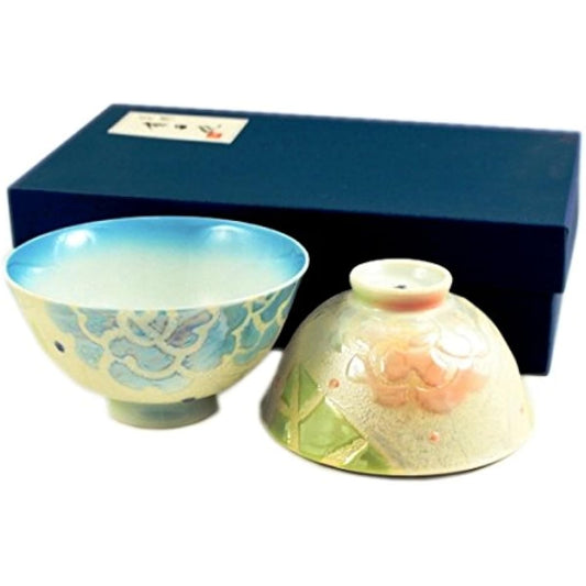 Arita ware Teisen kiln Raster rose set bowl (couple bowl)