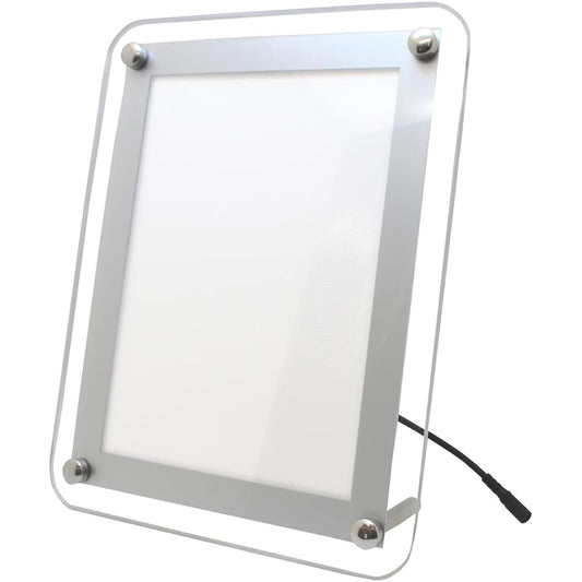 Pascal Plus LED Panel LED Light Panel White Light A4 Rounded Corners Acrylic Frame Freestanding Stand Included