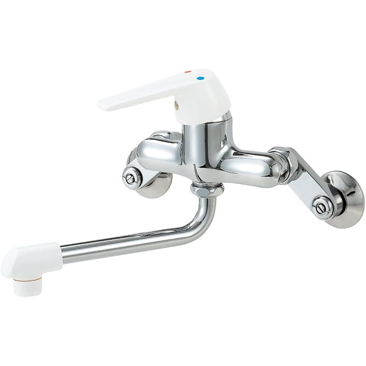 SANEI Single Mixer Faucet for Kitchen, Wall Mounted, Insulated Pipe, Eccentric Pipe with Flow Adjustment, Rectifying Water Outlet CK1700D-13