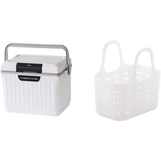 [Sanka's white storage] Cooler box (9L) + washable basket set