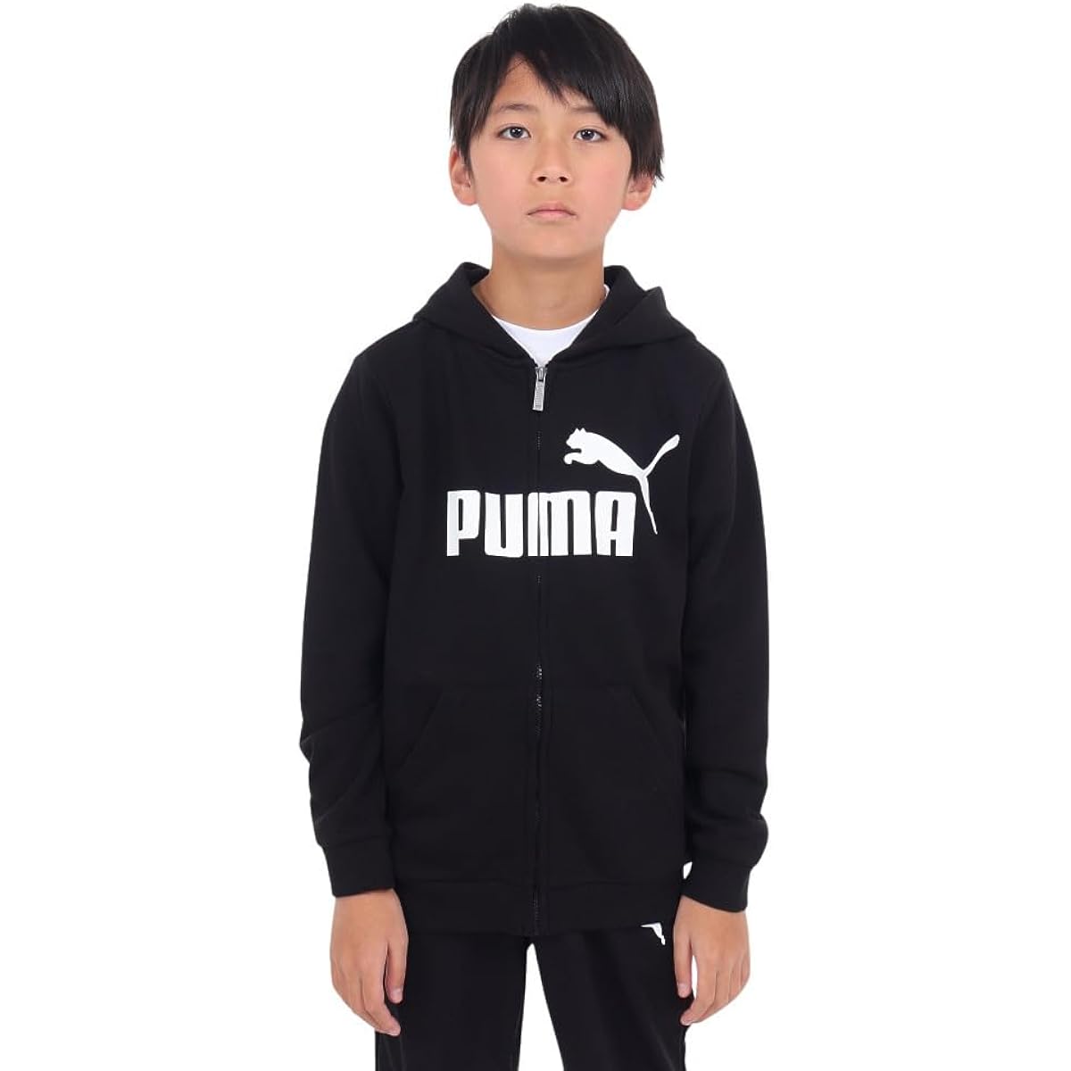 [PUMA] Fleece Sweatshirt Parka ESS Big Logo Hooded Jacket TR 848437 Boys