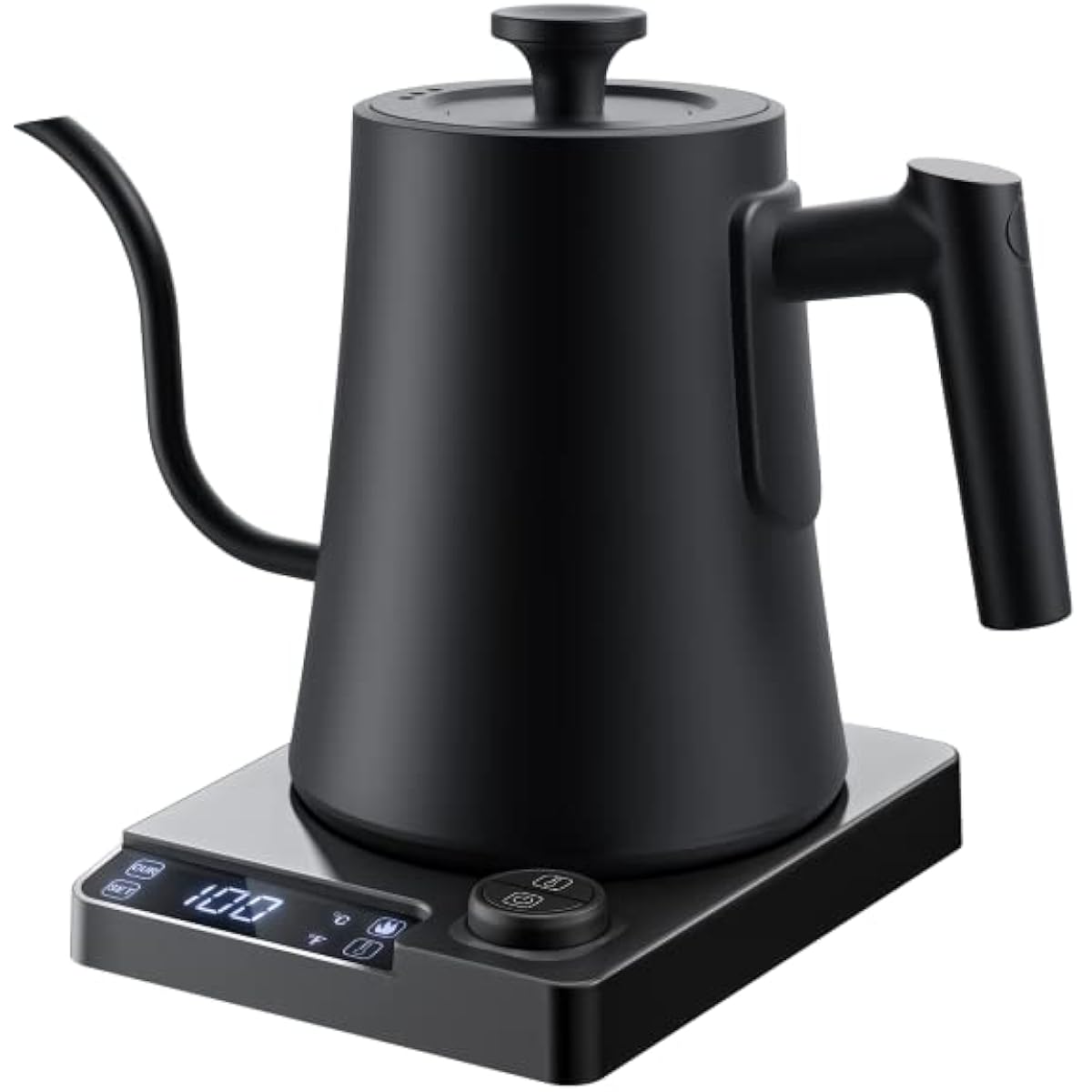 Electric Kettle, Temperature Control, 3.2 fl oz (1.0 L), Coffee Kettle, Thin Mouth, 1,200 W, Rapid Boiling, 24 Hour Heat Retention Function, Drip Timer Function, Temperature Adjustment (32°F to 32°F