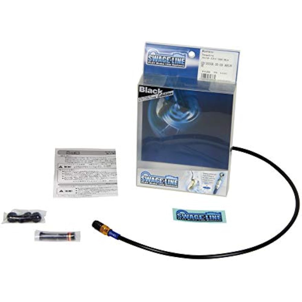Swage-Line Brake Hose Kit Front Aluminum Gold & Blue/Black Hose DIO110(15) PAFB0013