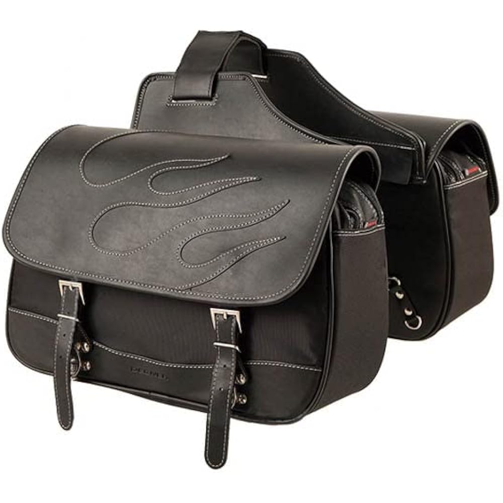 DEGNER Nylon Double Saddle Bag Fire Black NB-4FB