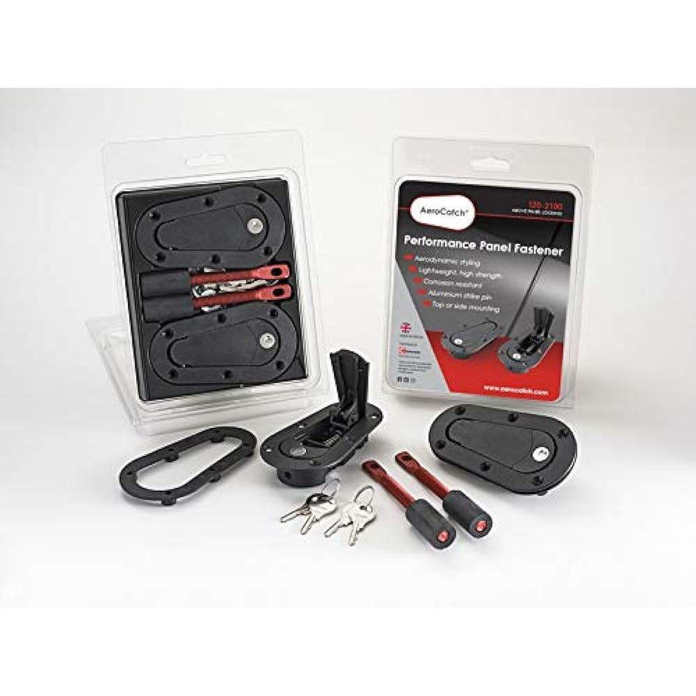 AEROCATCH 120-2100 Panel flash lock type fad latch and pinkit -black