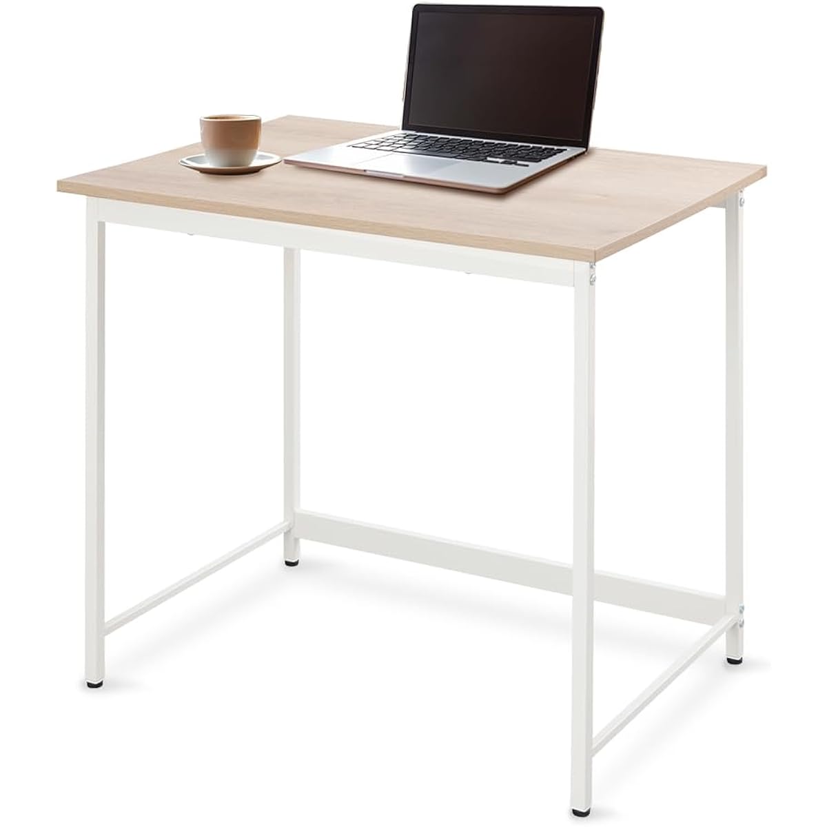 Iris Ohyama Desk Computer Desk PC Desk Simple Width 80cm Depth 60cm Light Natural x White Basic Desk Study Desk Work Desk 80 x 60 BDK-8060