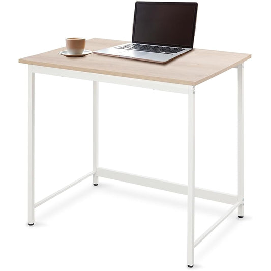 Iris Ohyama Desk Computer Desk PC Desk Simple Width 80cm Depth 60cm Light Natural x White Basic Desk Study Desk Work Desk 80 x 60 BDK-8060