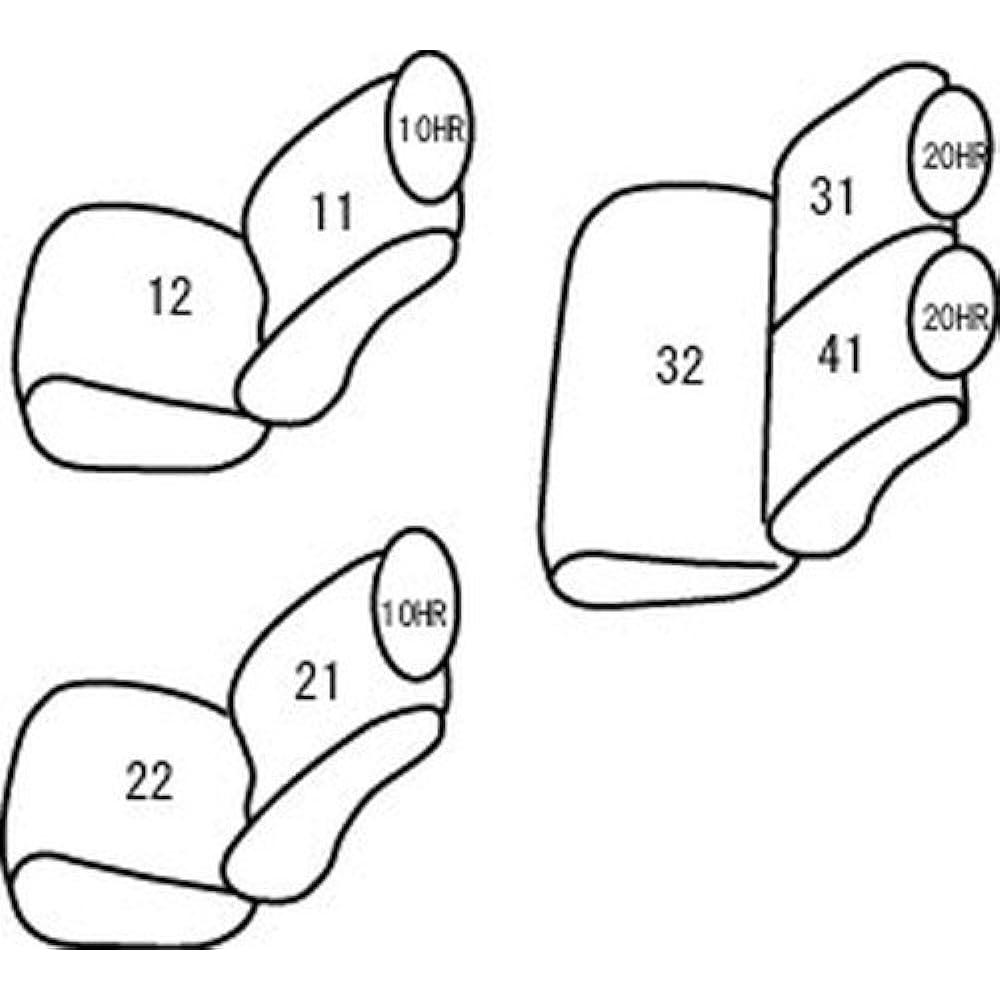 Clazzio Seat Cover Hiace Wagon 1st and 2nd row (4 seats) TRH224/TRH229 H24/5~ Clazzio Real Leather Genuine Leather Black E [21ETB1092K]