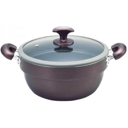 Double-handed pot steamer aluminum tiered IH compatible 26cm
