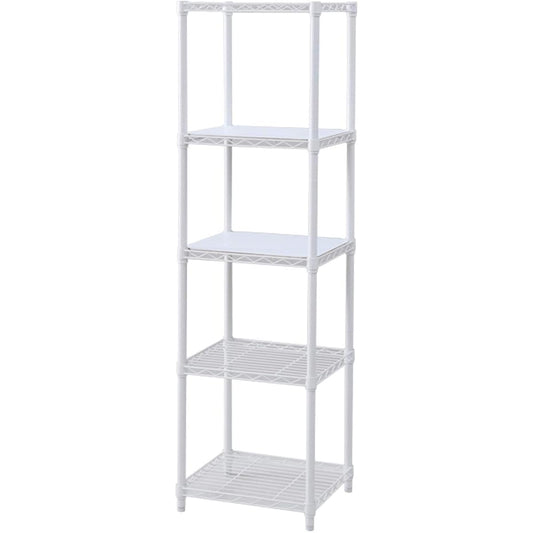 YAMAZEN Metal Rack Body White 45 x 39 x 159cm Set of 2 Wooden Shelves Load Capacity 250kg ICM-15455J(WH) WB