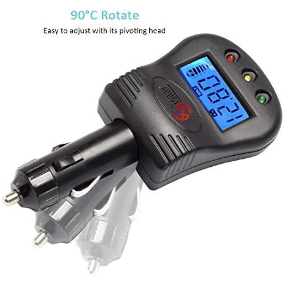 12V plug -in car battery, charging system tester, battery status and alternator charging (LCD display)