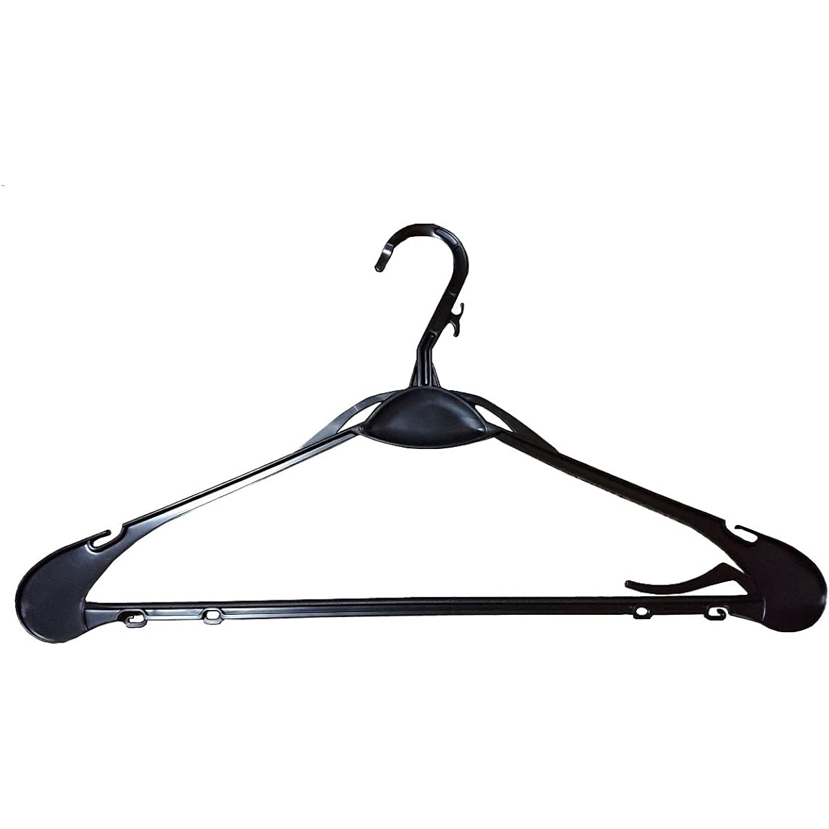 Oritani Commercial Jacket Hanger Slim Plastic Black Durable Shoulder Ladies Cleaning (120 Pieces)