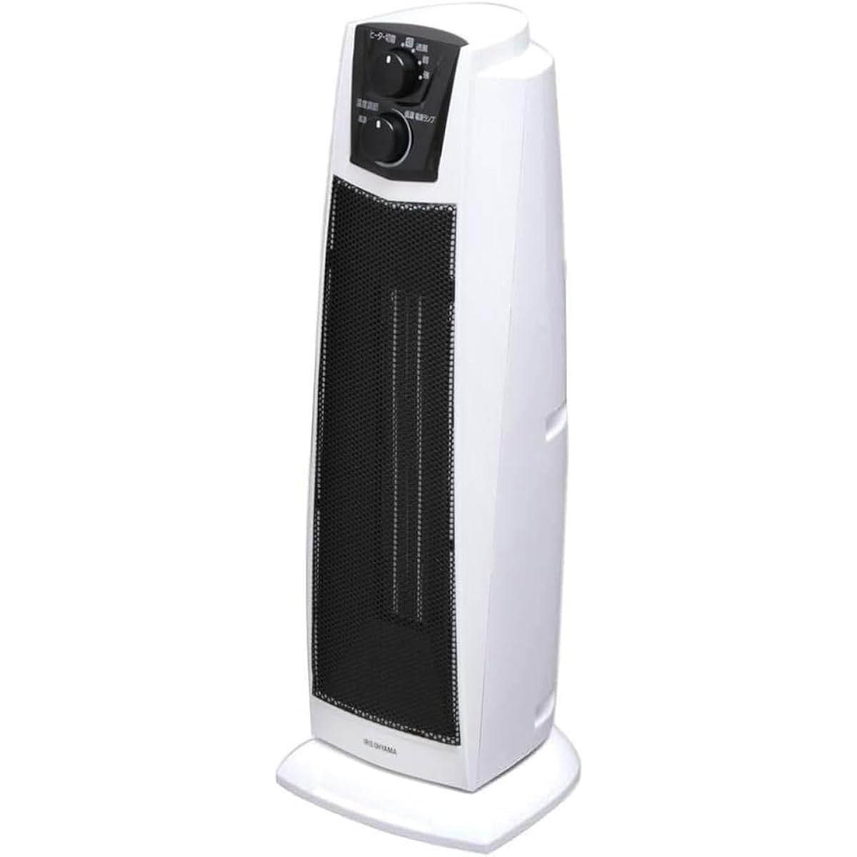 Iris Ohyama Ceramic Fan Heater Ceramic Heater Tower Type Slim High Type Oscillating Type Air Blower Function No Human Sensor 1200W ~8 Tatami Width 19 x Height 56 x Depth 19cm PCH-1260K-W White