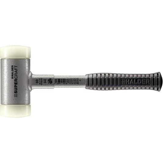 HALDER Shockless Recoilless Super Craft Hammer Steel Handle Nylon (White) Diameter 60 3377.060