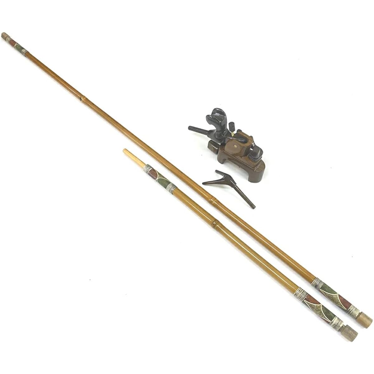Daishin 1 and a half bamboo rod holders + black cannon vise set (daishin-734078)