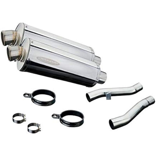 DELKEVIC Slip-on Stainless Oval Muffler KAWASAKI ZX6 1993-2009 / ZZR600 1990-1992 / ZZR400 1990-2001 350mm KIT0403