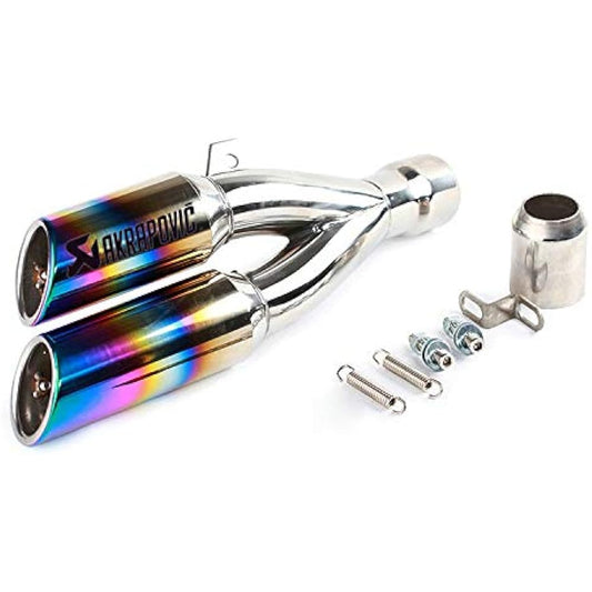 Bike Slip-on Muffler Bike Silencer 2 Exhaust Pipe Universal Right Side Use 50.8mm Length 370mm