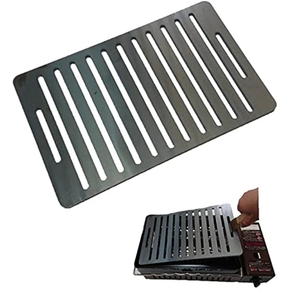 (12) Plate thickness 6.0mm 180mm x 280mm long hole slit extra thick iron plate Iwatani hearth grill grill compatible BBQ (stove is not included in the product)④